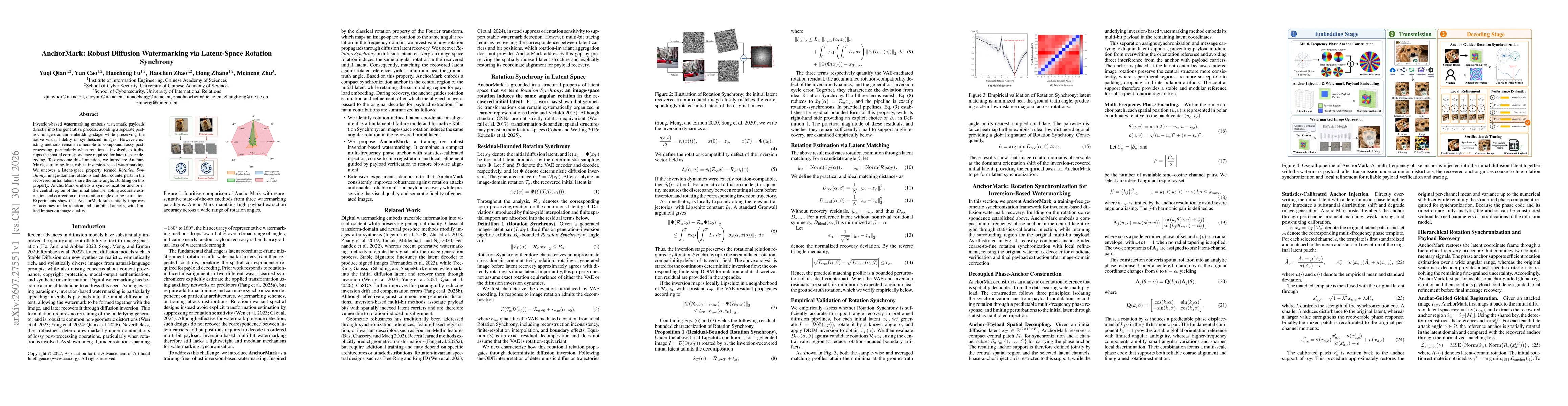 Thumbnail for AnchorMark: Robust Diffusion Watermarking via Latent-Space Rotation Synchrony