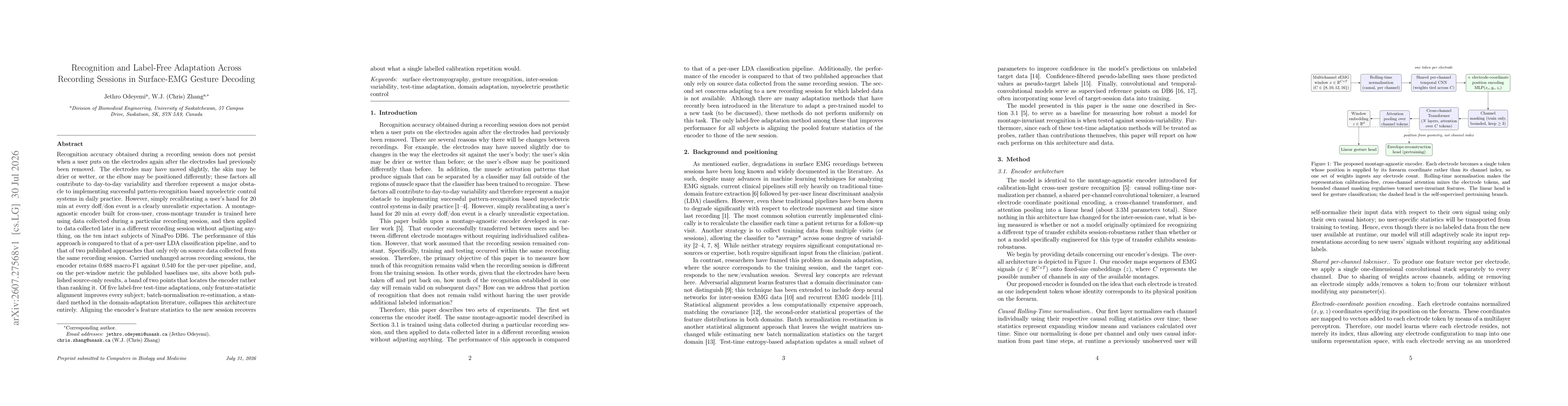 Thumbnail for Recognition and Label-Free Adaptation Across Recording Sessions in Surface-EMG Gesture Decoding