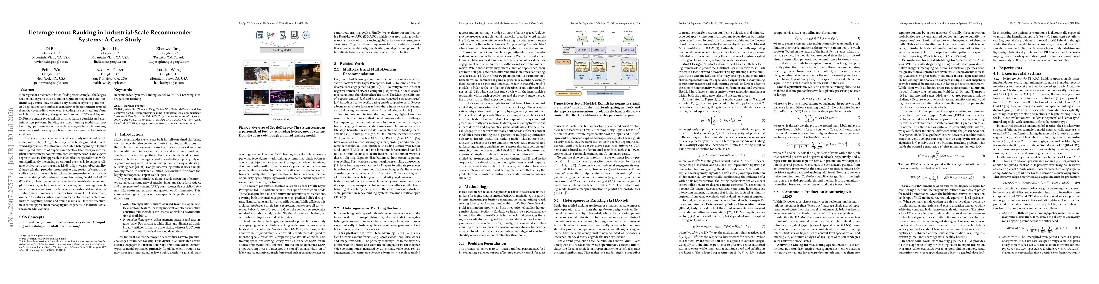 Thumbnail for Heterogeneous Ranking in Industrial-Scale Recommender Systems: A Case Study