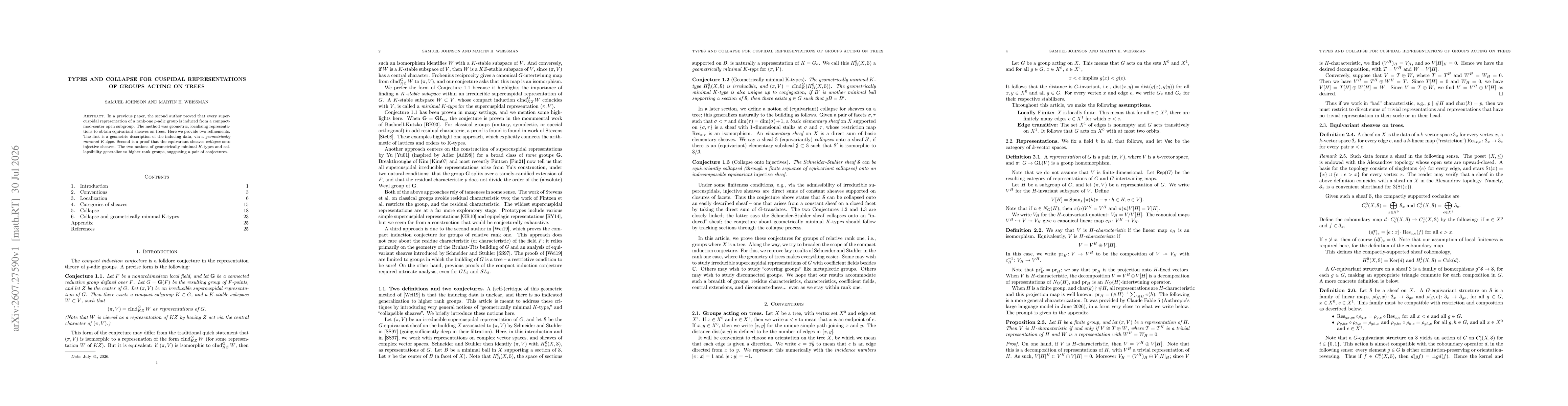 Thumbnail for Types and collapse for cuspidal representations of groups acting on trees