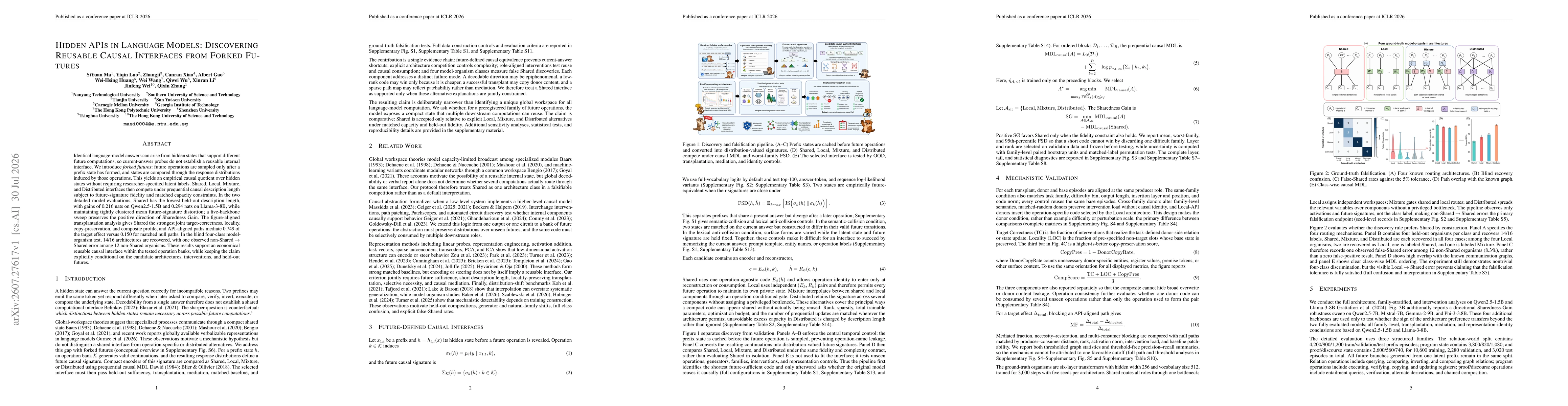 Thumbnail for Hidden APIs in Language Models: Discovering Reusable Causal Interfaces from Forked Futures