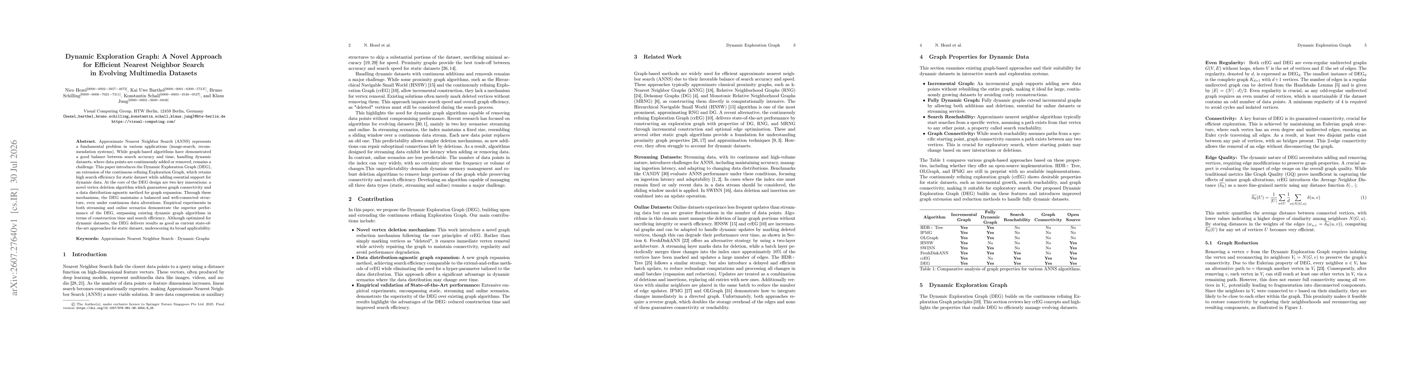 Thumbnail for Dynamic Exploration Graph: A Novel Approach for Efficient Nearest Neighbor Search in Evolving Multimedia Datasets