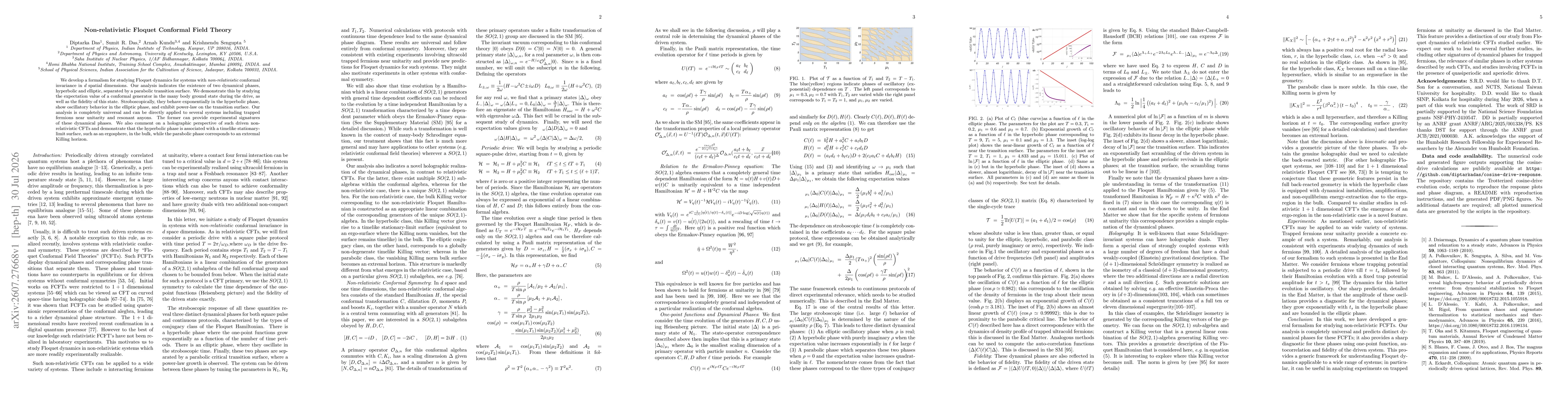 Thumbnail for Non-relativistic Floquet Conformal Field Theory