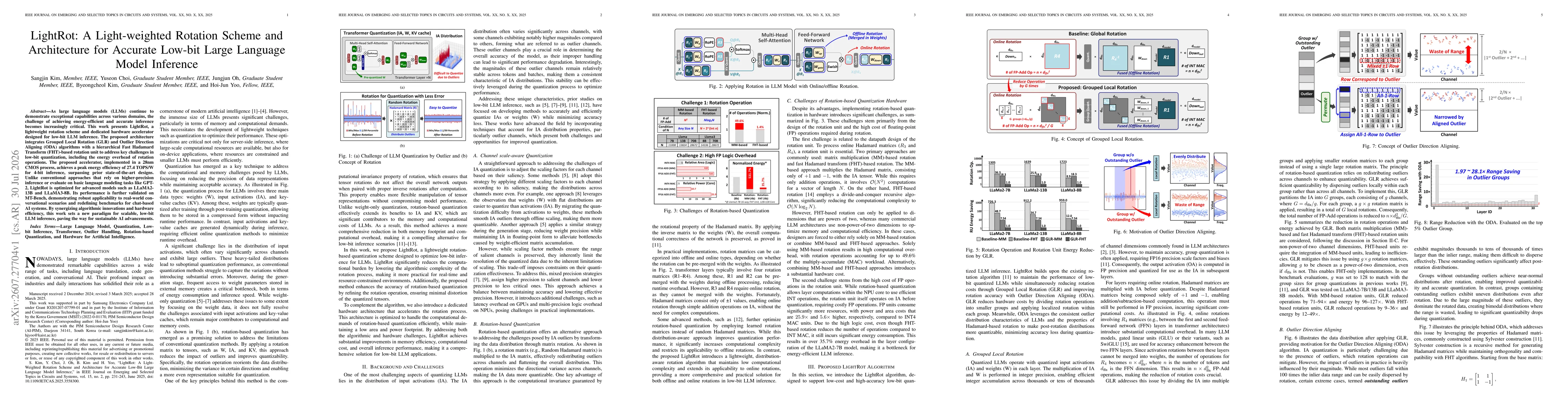 Thumbnail for LightRot: A Light-Weighted Rotation Scheme and Architecture for Accurate Low-Bit Large Language Model Inference