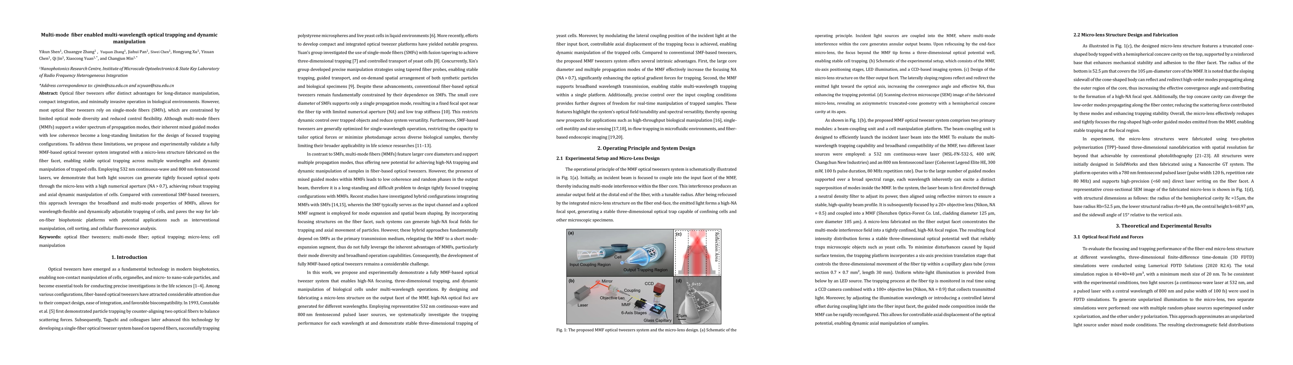 Thumbnail for Multi-mode fiber enabled multi-wavelength optical trapping and dynamic manipulation