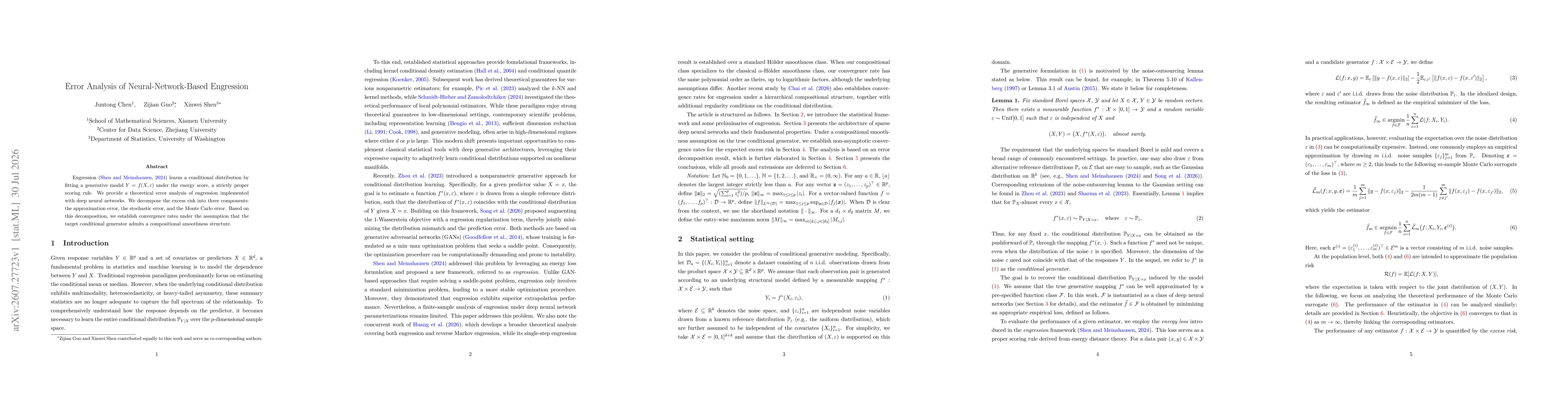 Thumbnail for Error Analysis of Neural-Network-Based Engression