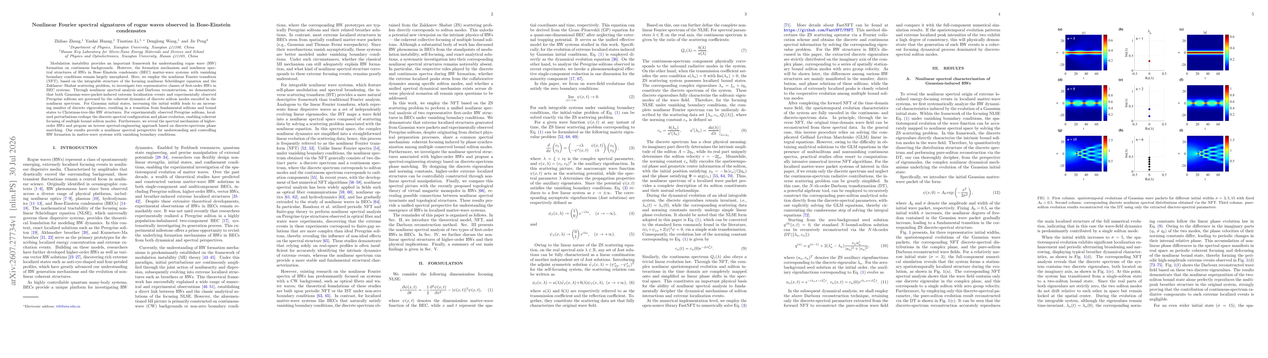 Thumbnail for Nonlinear Fourier spectral signatures of rogue waves observed in Bose-Einstein condensates