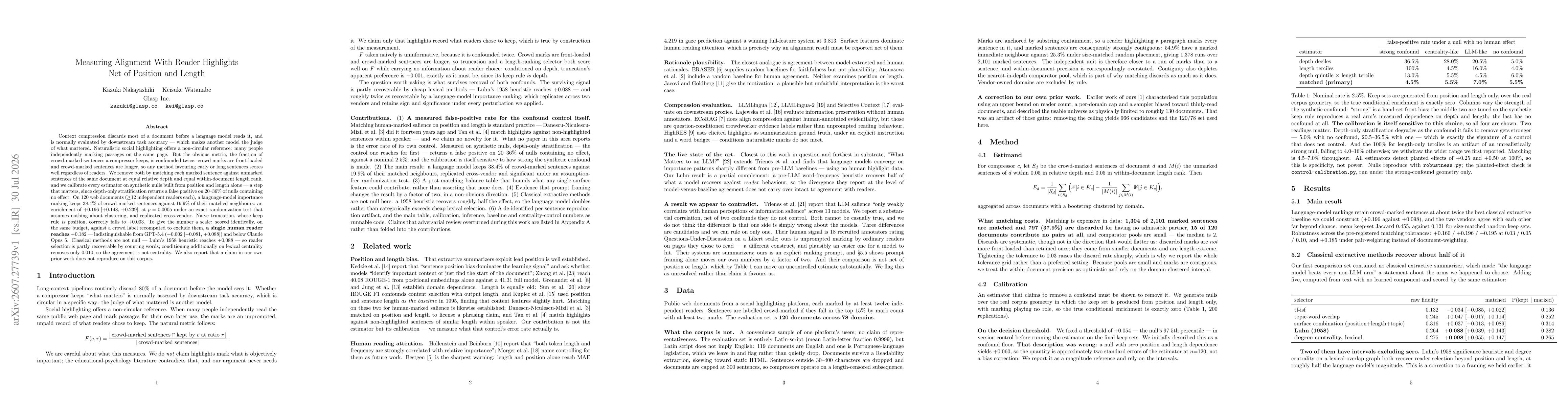 Thumbnail for Measuring Alignment With Reader Highlights Net of Position and Length