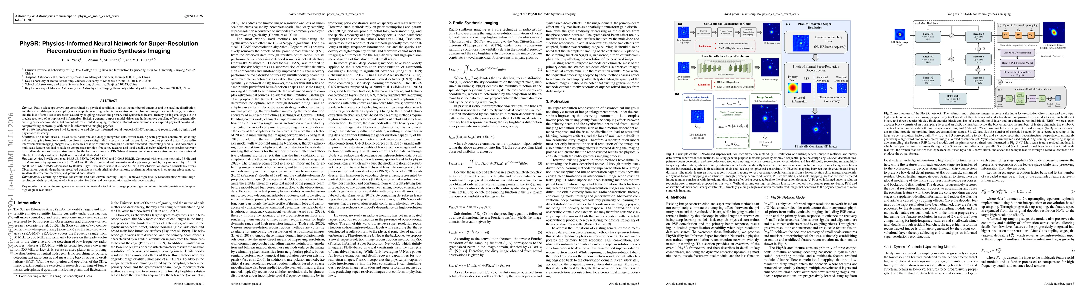 Thumbnail for PhySR: Physics-Informed Neural Network for Super-Resolution Reconstruction in Radio Synthesis Imaging