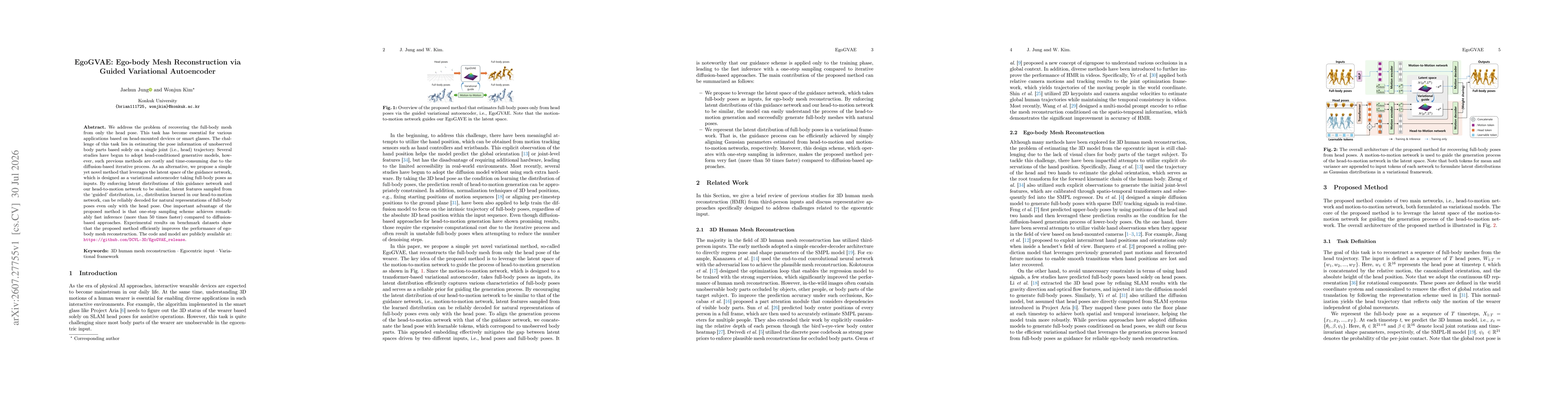 Thumbnail for EgoGVAE: Ego-body Mesh Reconstruction via Guided Variational Autoencoder