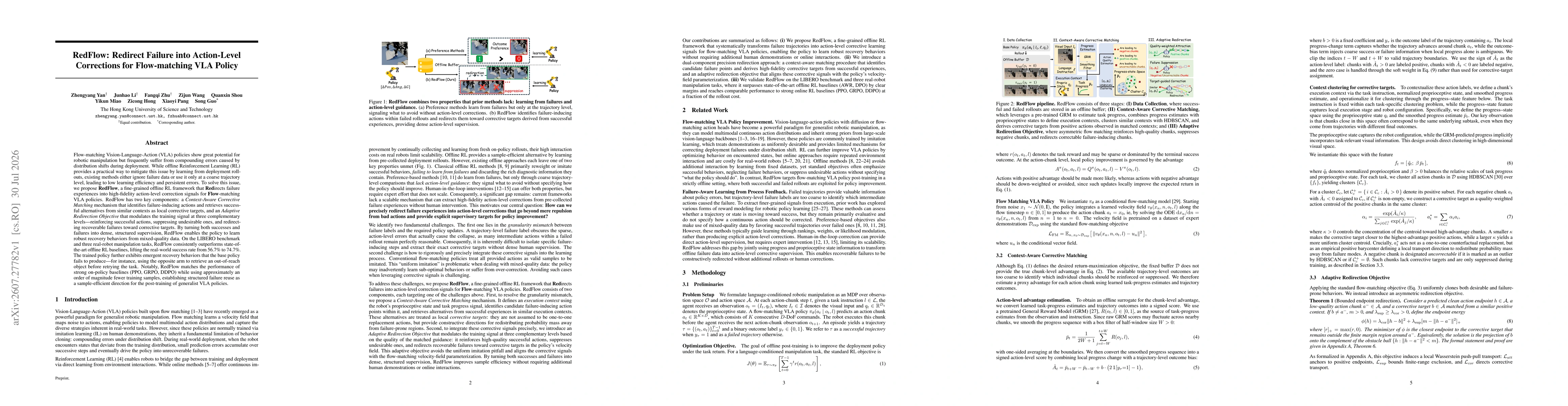 Thumbnail for RedFlow: Redirect Failure into Action-Level Corrections for Flow-matching VLA Policy