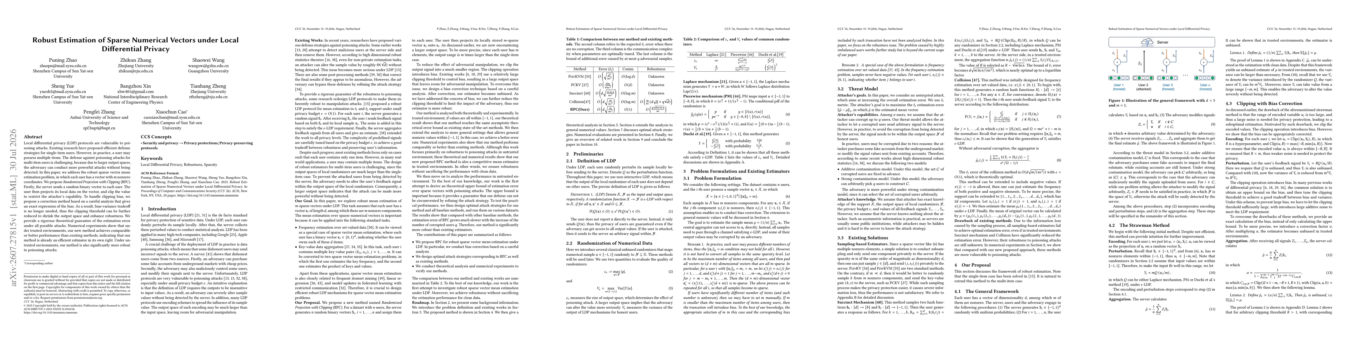 Thumbnail for Robust Estimation of Sparse Numerical Vectors under Local Differential Privacy