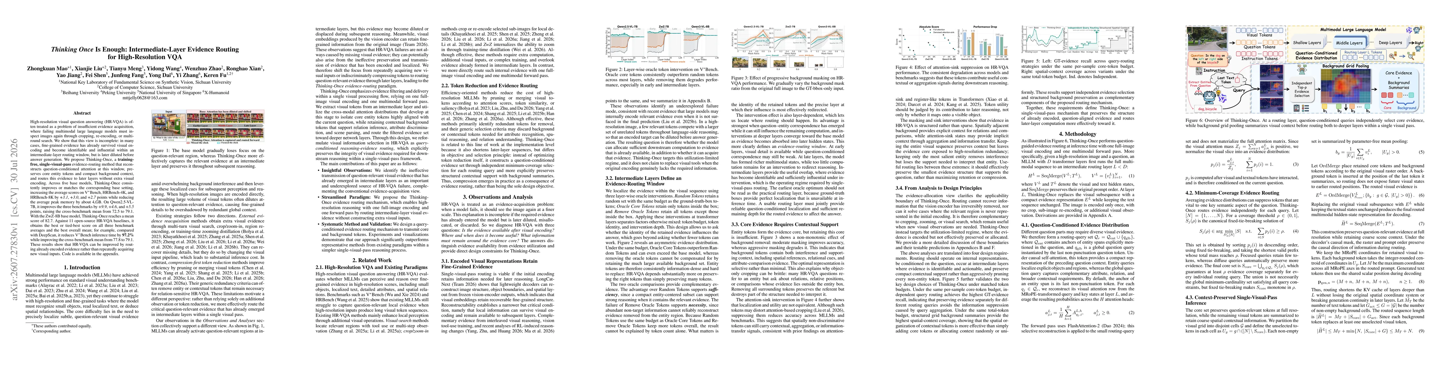Thumbnail for Thinking Once Is Enough: Intermediate-Layer Evidence Routing for High-Resolution VQA