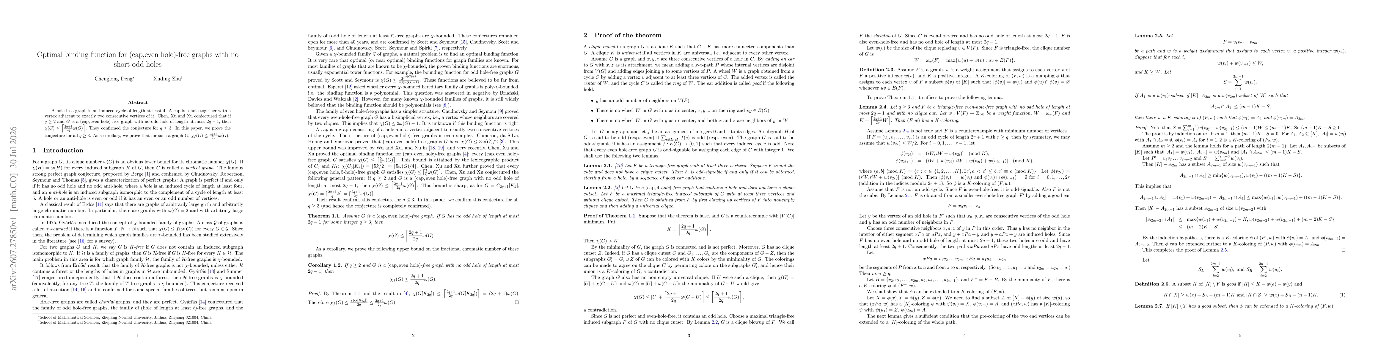 Thumbnail for Optimal binding function for (cap,even hole)-free graphs with no short odd holes