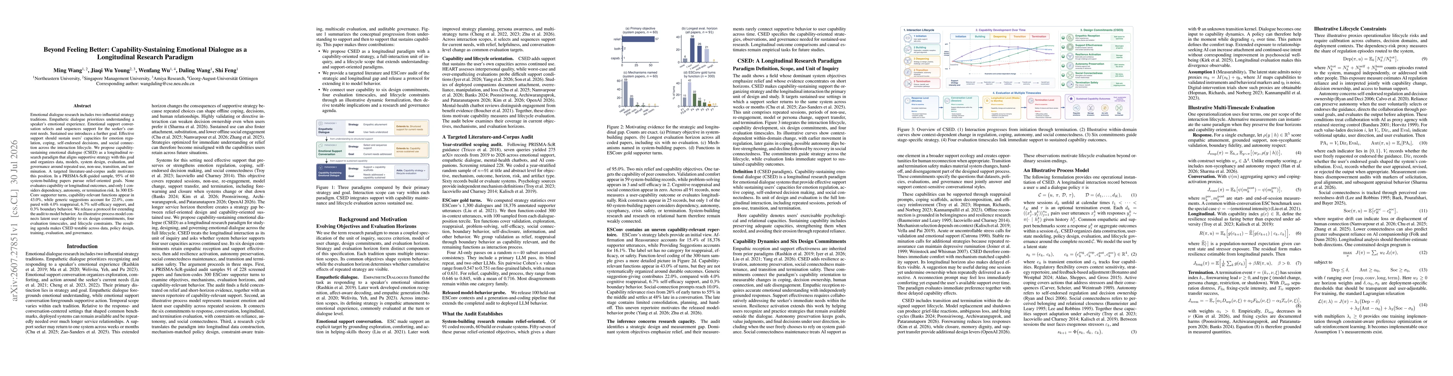 Thumbnail for Beyond Feeling Better: Capability-Sustaining Emotional Dialogue as a Longitudinal Research Paradigm