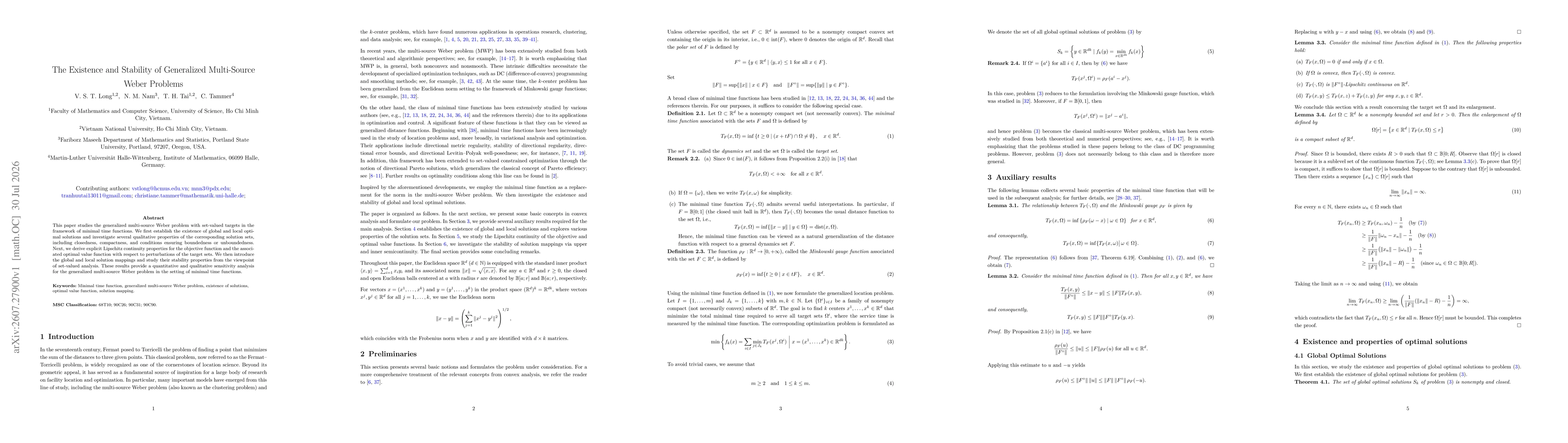 Thumbnail for The Existence and Stability of Generalized Multi-Source Weber Problems