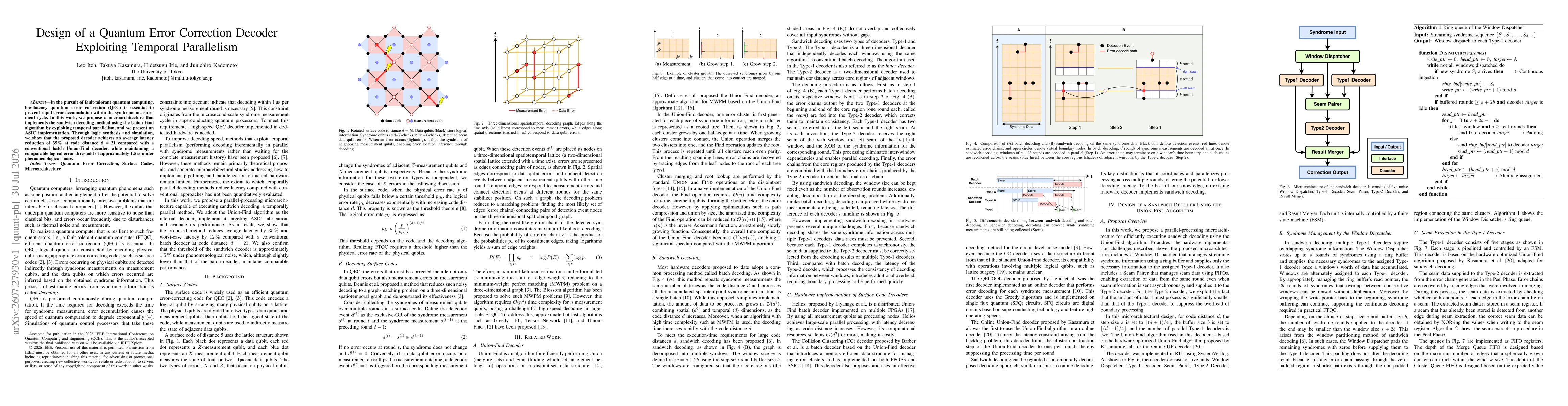 Thumbnail for Design of a Quantum Error Correction Decoder Exploiting Temporal Parallelism