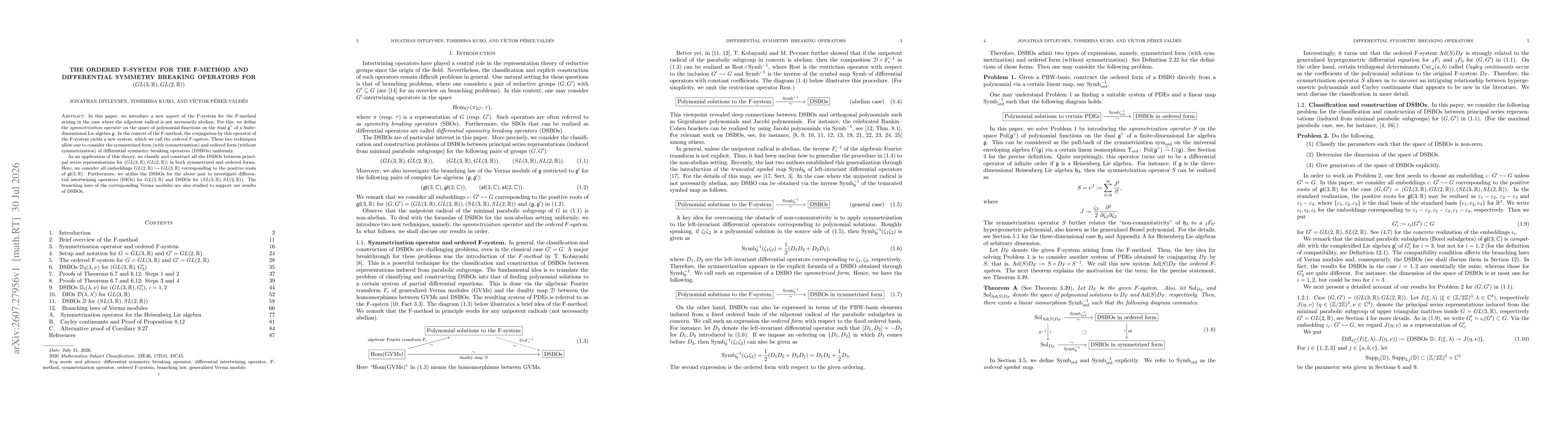 Thumbnail for The ordered F-system for the F-method and differential symmetry breaking operators for $(GL(3,\mathbb{R}), GL(2,\mathbb{R}))$