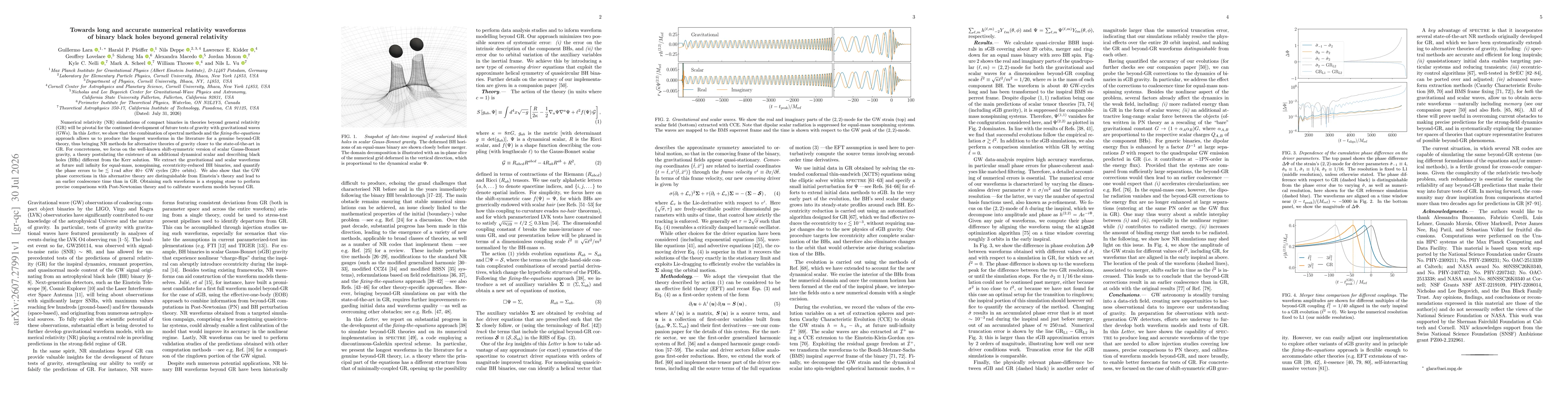 Thumbnail for Towards long and accurate numerical relativity waveforms of binary black holes beyond general relativity