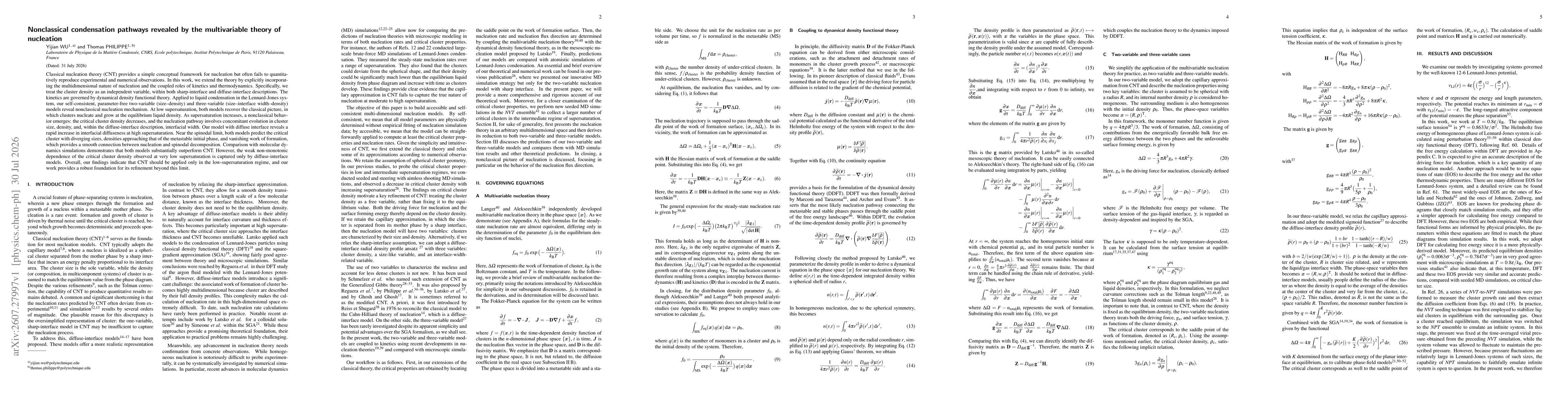 Thumbnail for Nonclassical condensation pathways revealed by the multivariable theory of nucleation