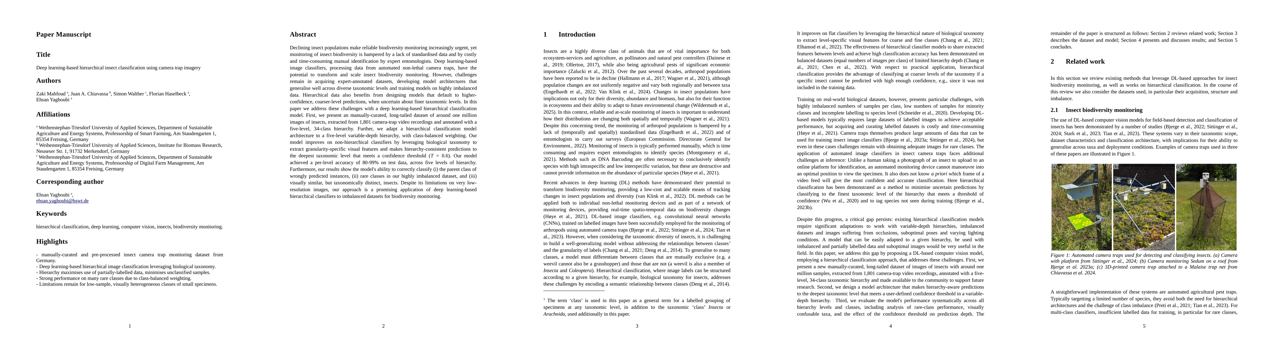 Thumbnail for Deep learning-based hierarchical insect classification using camera trap imagery