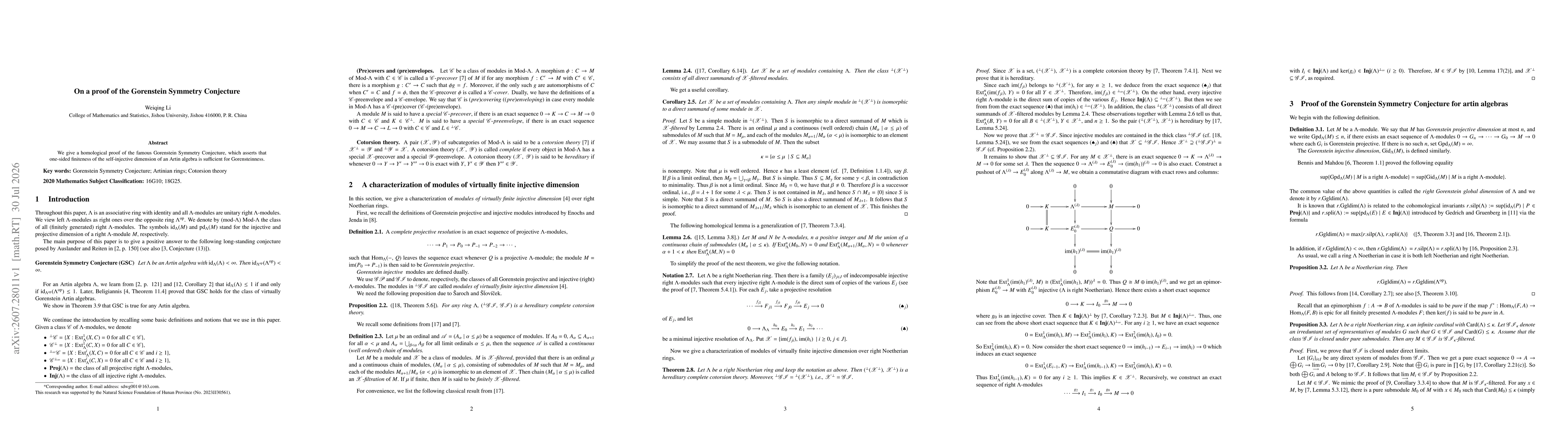 Thumbnail for On a proof of the Gorenstein Symmetry Conjecture