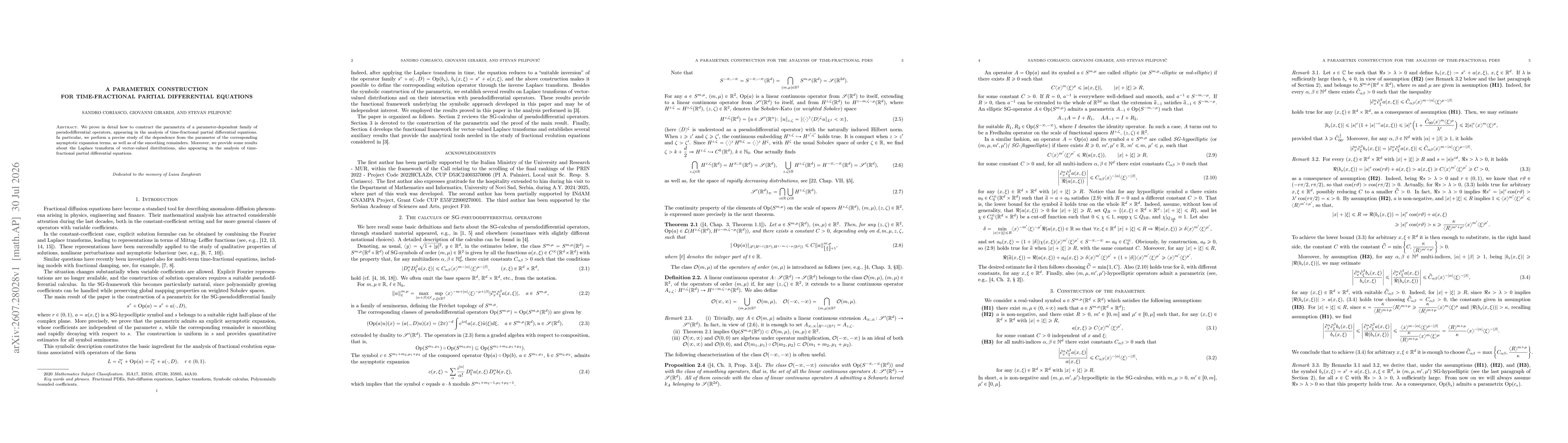 Thumbnail for A parametrix construction for time-fractional partial differential equations