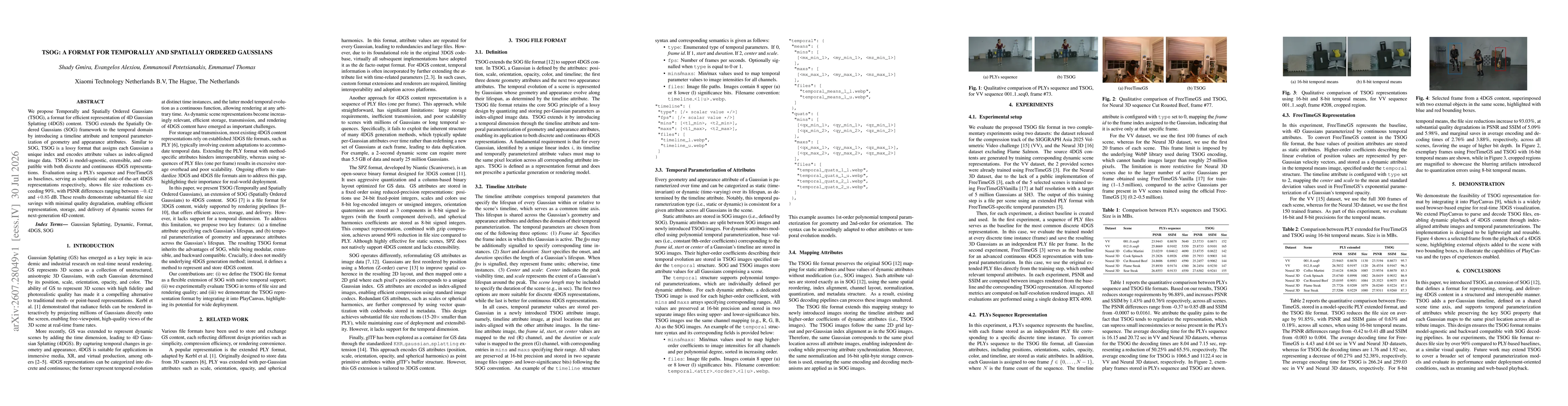 Thumbnail for TSOG: A Format For Temporally And Spatially Ordered Gaussians