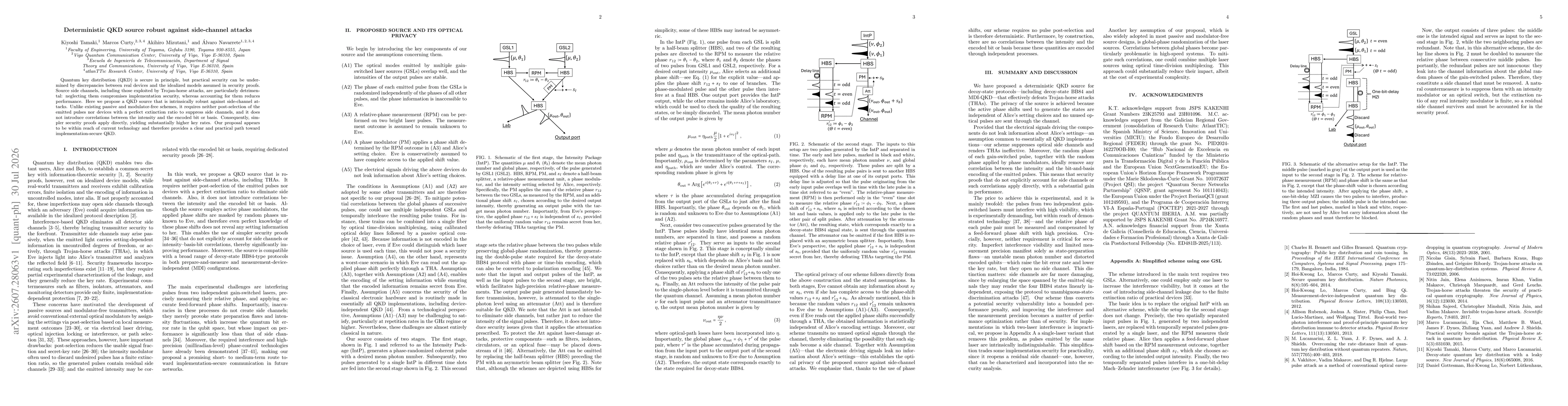 Thumbnail for Deterministic QKD source robust against side-channel attacks