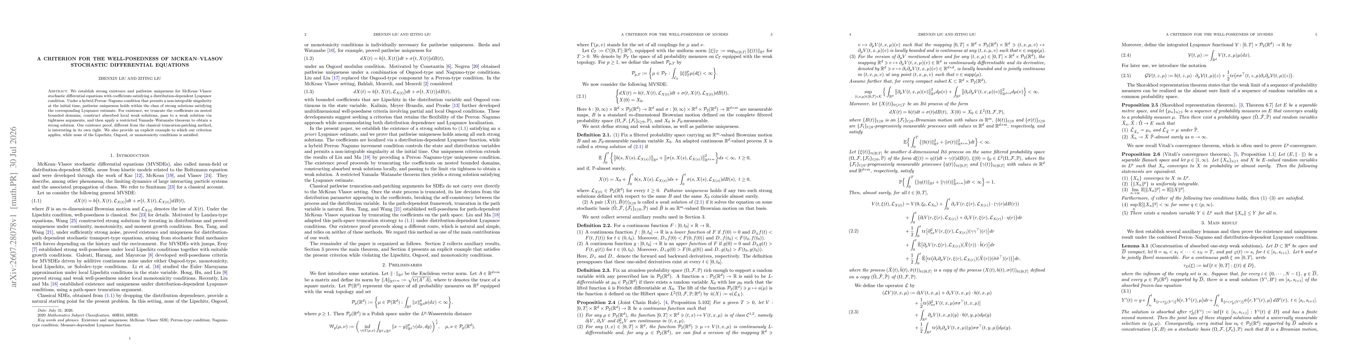 Thumbnail for A criterion for the well-posedness of McKean-Vlasov stochastic differential equations