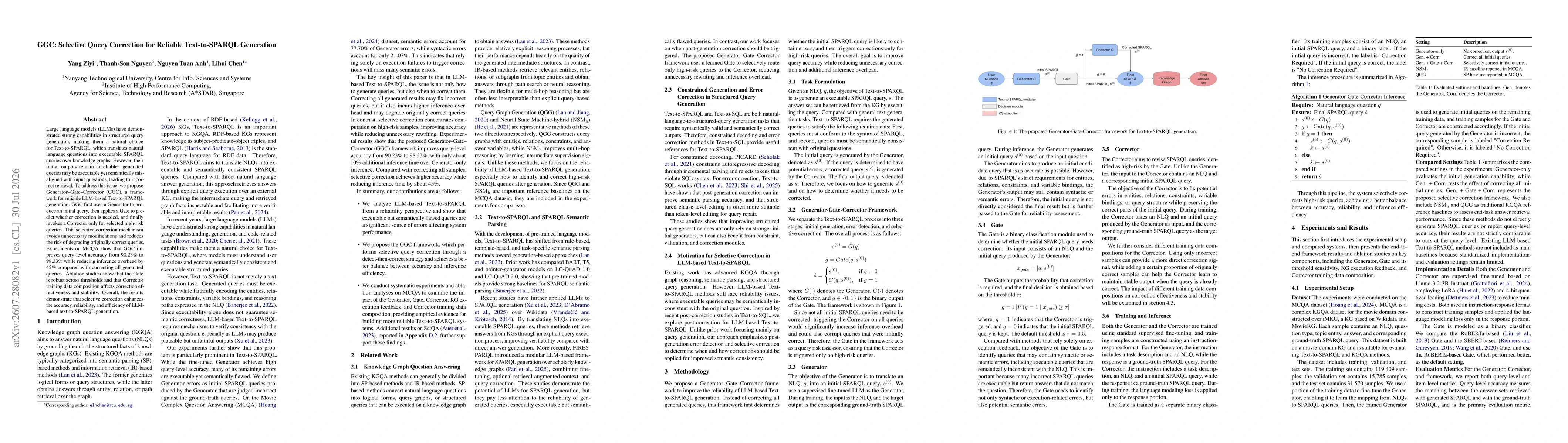 Thumbnail for GGC: Selective Query Correction for Reliable Text-to-SPARQL Generation