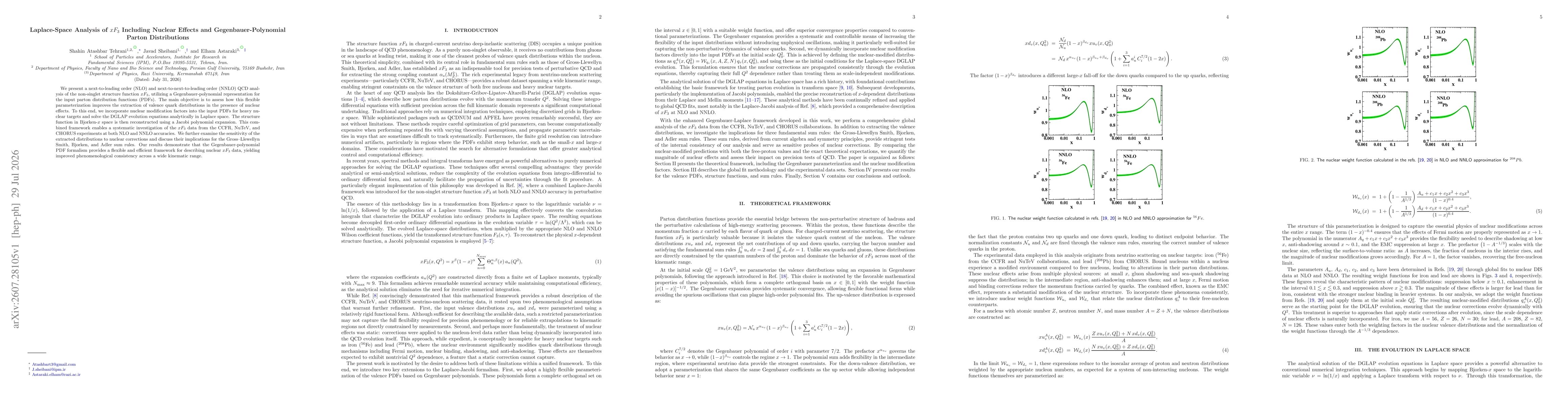 Thumbnail for Laplace-Space Analysis of $xF_3$ Including Nuclear Effects and Gegenbauer-Polynomial Parton Distributions