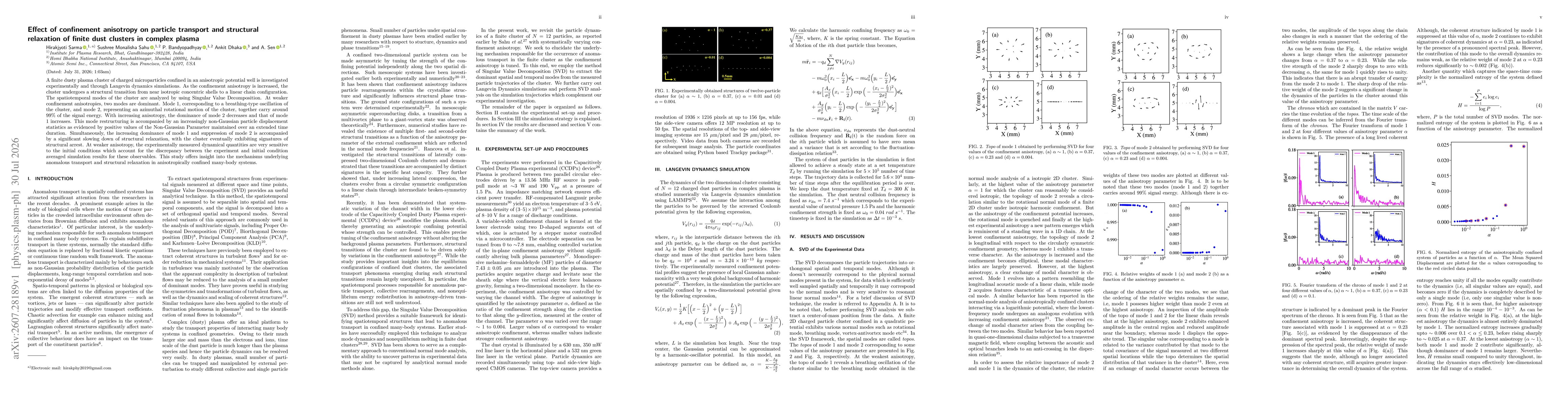 Thumbnail for Effect of confinement anisotropy on particle transport and structural relaxation of finite dust clusters in complex plasma