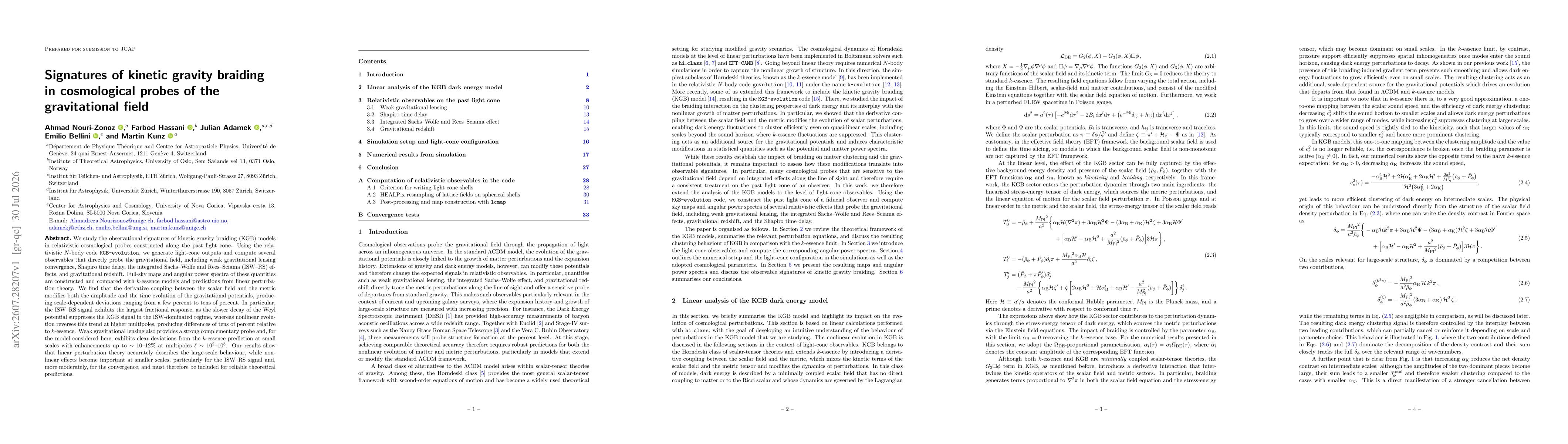 Thumbnail for Signatures of kinetic gravity braiding in cosmological probes of the gravitational field