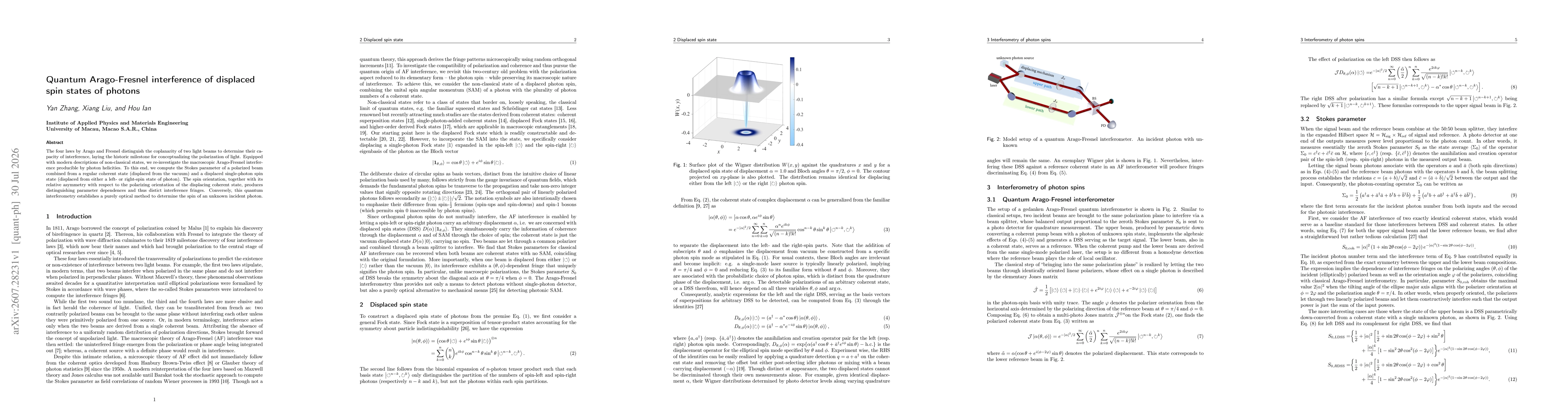 Thumbnail for Quantum Arago-Fresnel interference of displaced spin states of photons