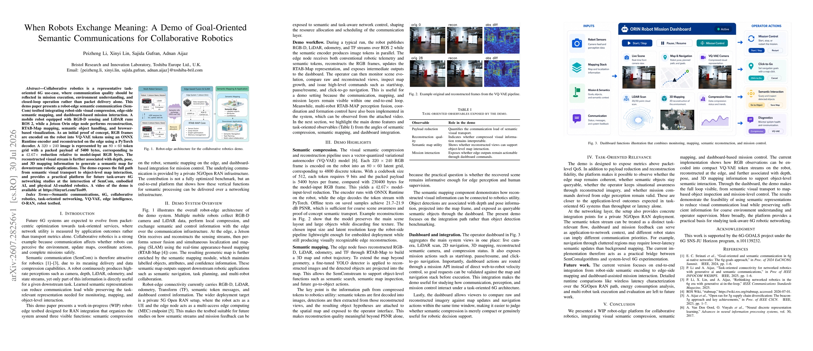 Thumbnail for When Robots Exchange Meaning: A Demo of Goal-Oriented Semantic Communications for Collaborative Robotics