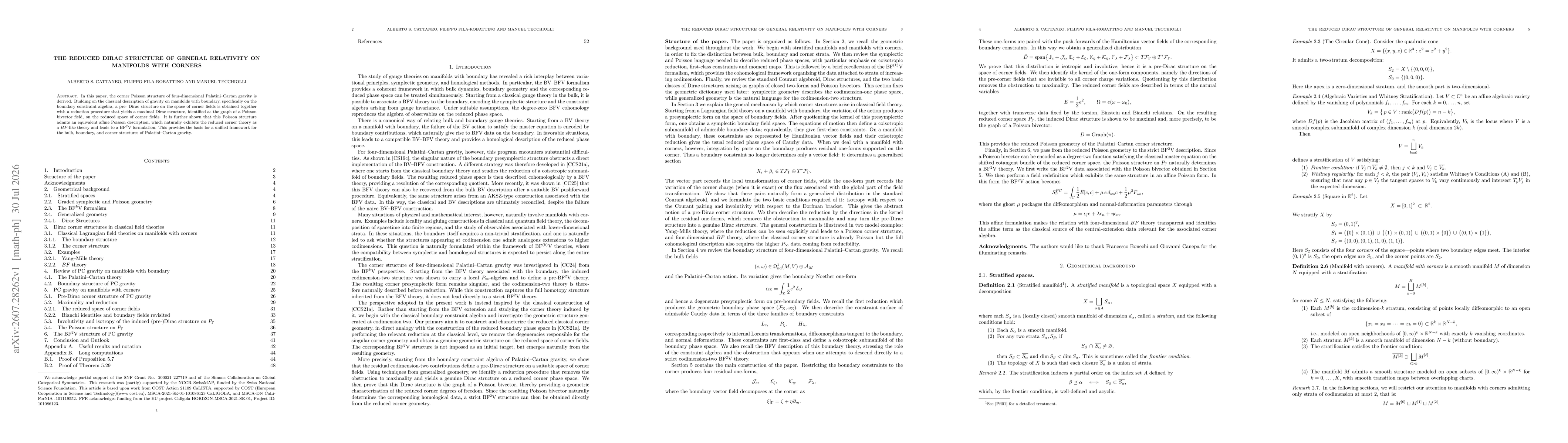 Thumbnail for The reduced Dirac structure of General Relativity on manifolds with corners
