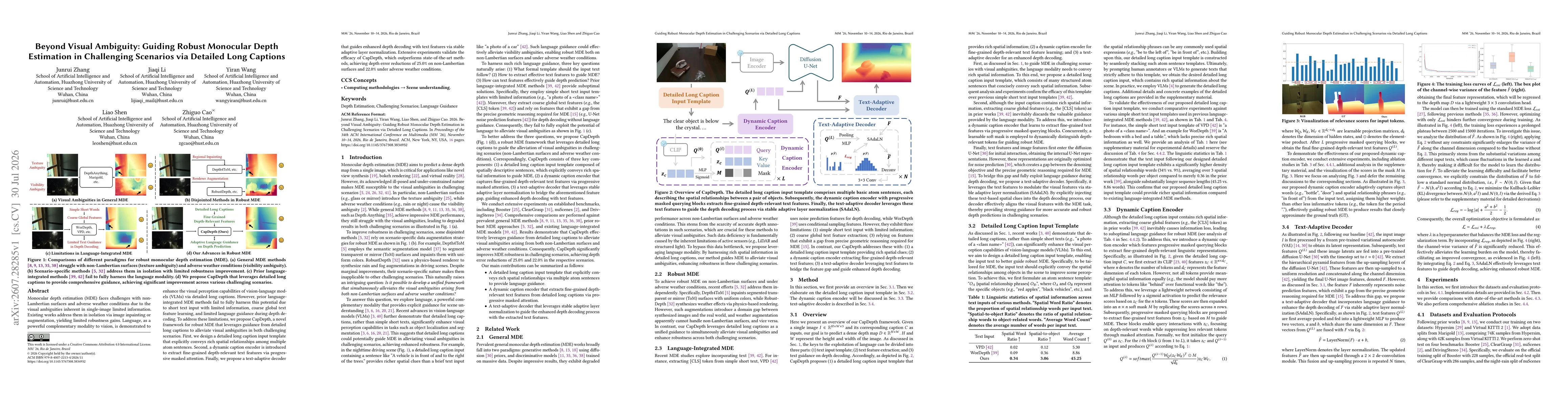 Thumbnail for Beyond Visual Ambiguity: Guiding Robust Monocular Depth Estimation in Challenging Scenarios via Detailed Long Captions