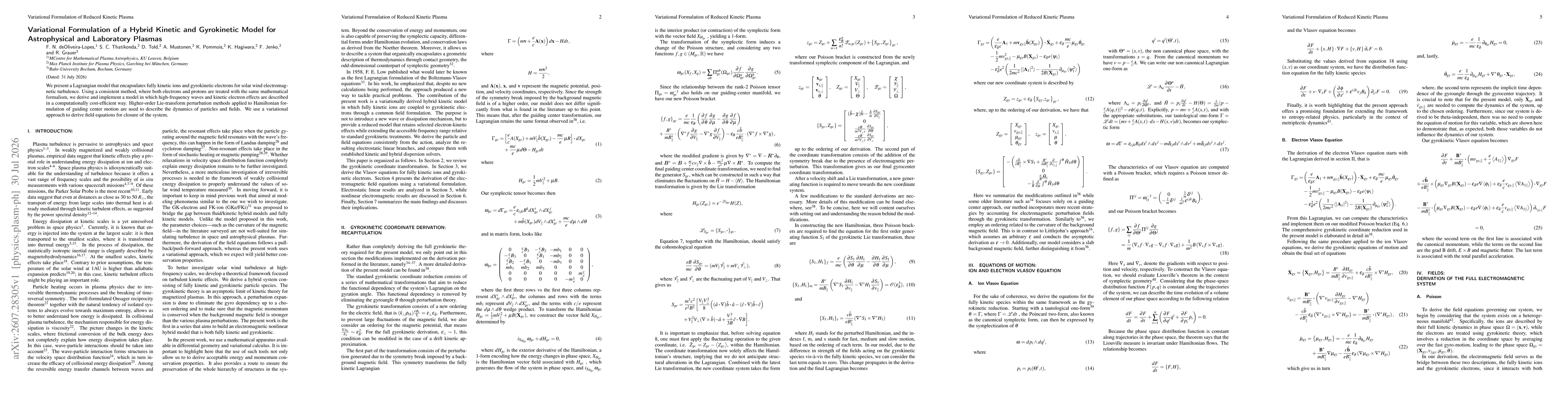 Thumbnail for Variational Formulation of a Hybrid Kinetic and Gyrokinetic Model for Astrophysical and Laboratory Plasmas