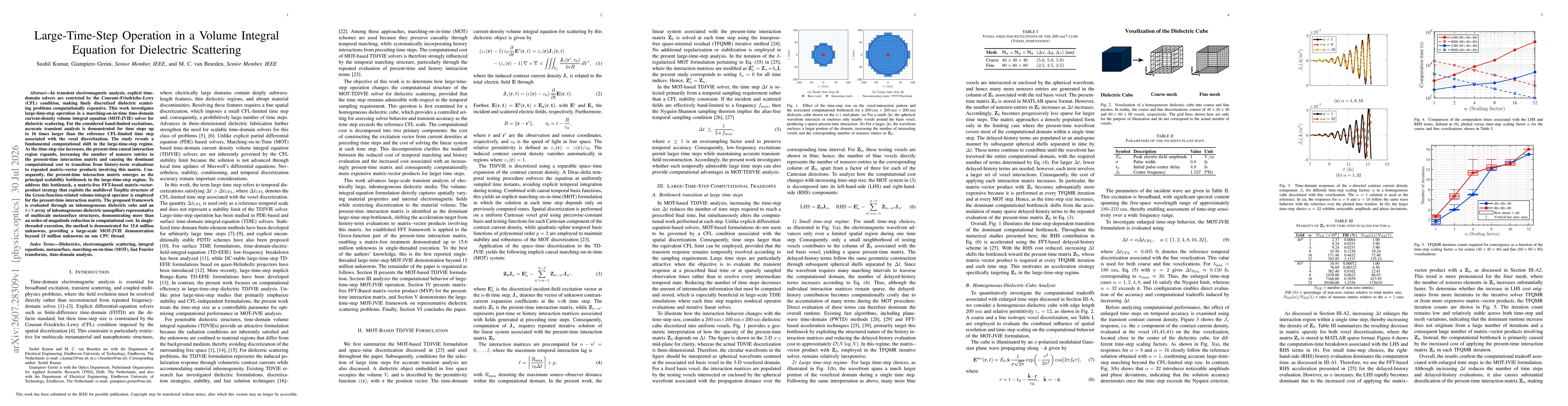 Thumbnail for Large-Time-Step Operation in a Volume Integral Equation for Dielectric Scattering
