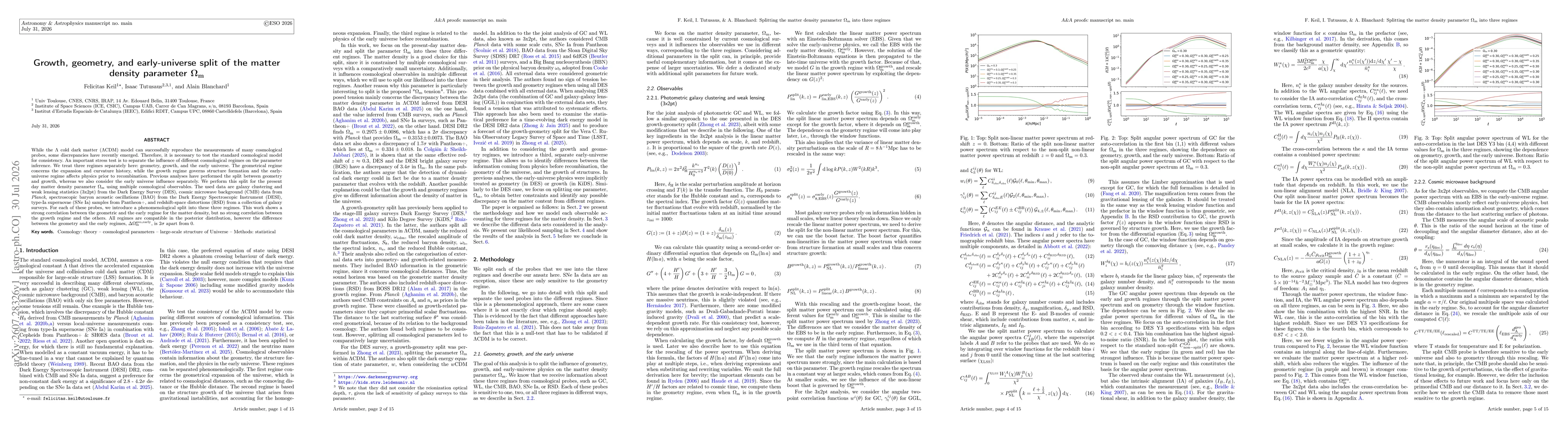 Thumbnail for Growth, geometry, and early-universe split of the matter density parameter $Ω_{\rm m}$