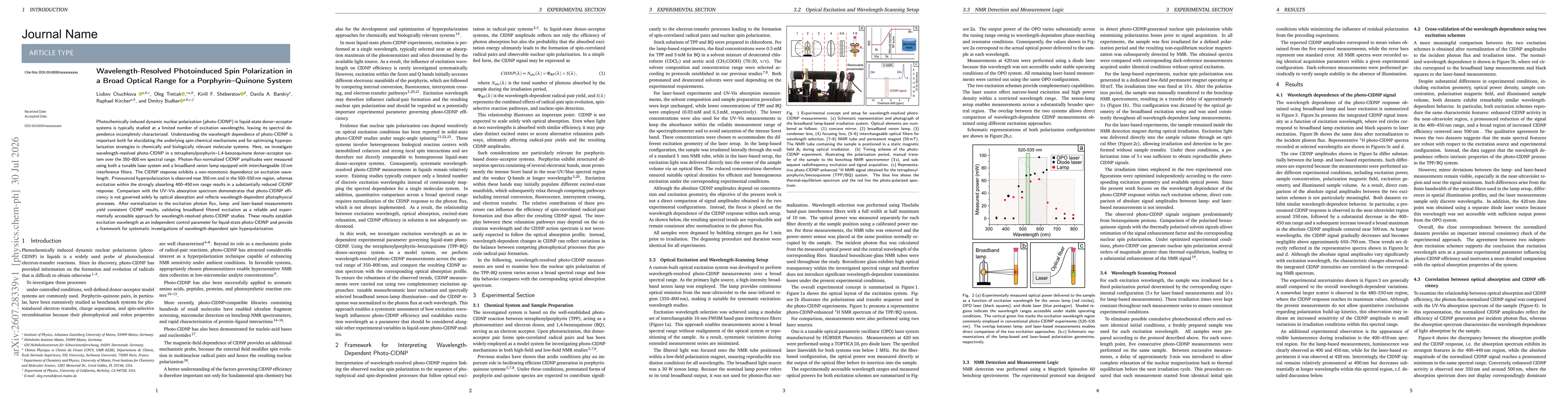 Thumbnail for Wavelength-Resolved Photoinduced Spin Polarization in a Broad Optical Range for a Porphyrin-Quinone System