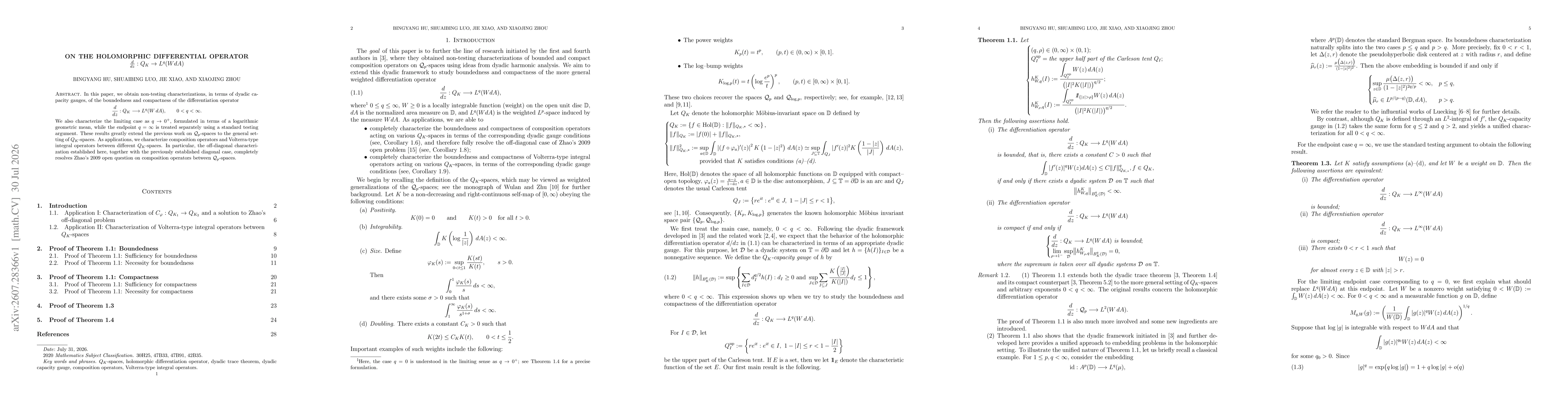 Thumbnail for On the holomorphic differential operator $\frac{d}{dz}: Q_K\to L^q(WdA)$
