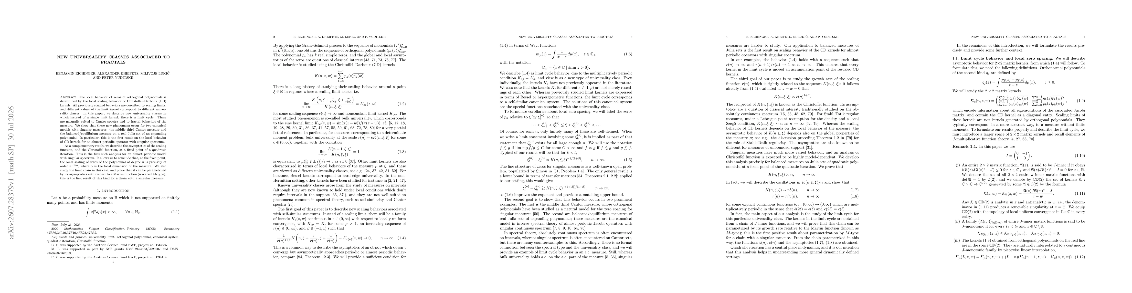 Thumbnail for New universality classes associated to fractals