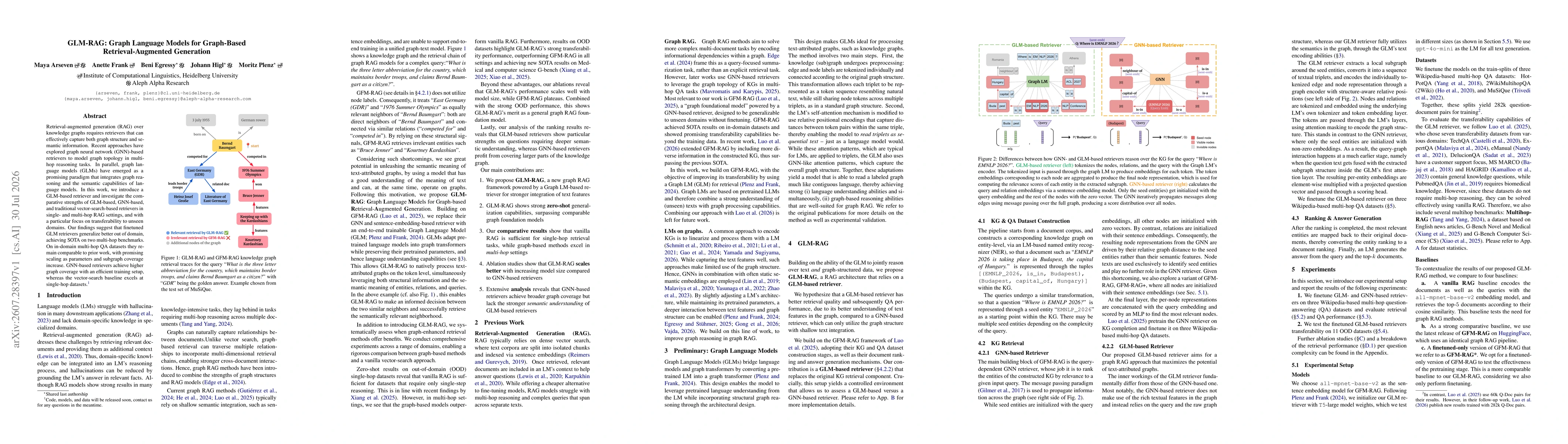 Thumbnail for GLM-RAG: Graph Language Models for Graph-Based Retrieval-Augmented Generation