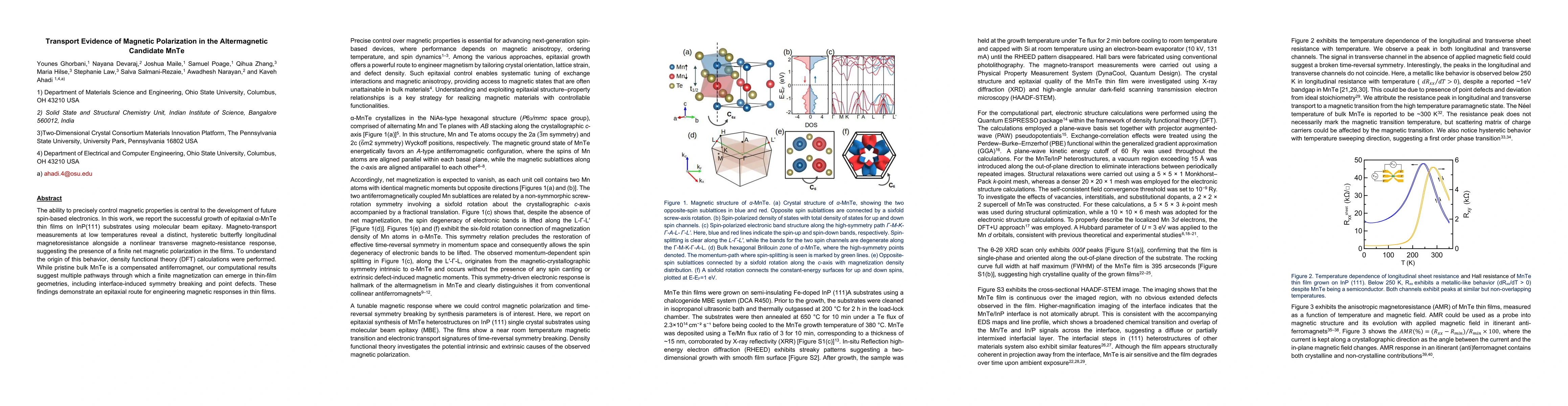 Thumbnail for Transport Evidence of Magnetic Polarization in the Altermagnetic Candidate MnTe