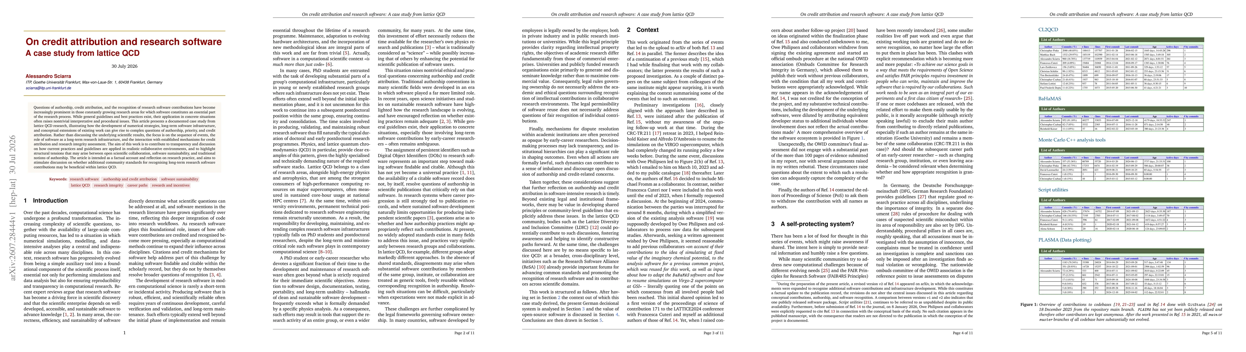 Thumbnail for On credit attribution and research software: A case study from lattice QCD