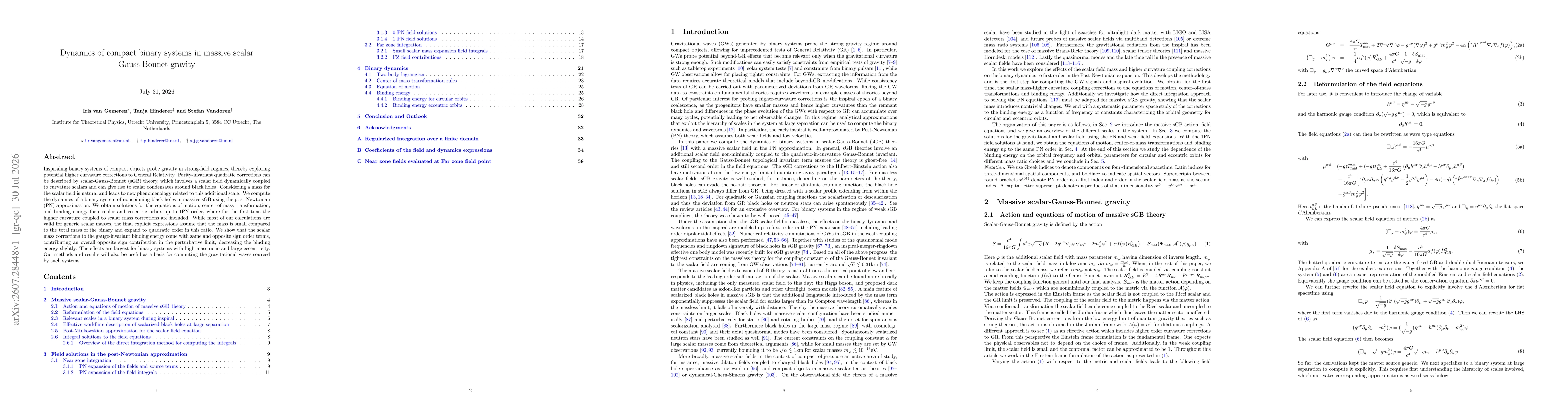 Thumbnail for Dynamics of compact binary systems in massive scalar Gauss-Bonnet gravity