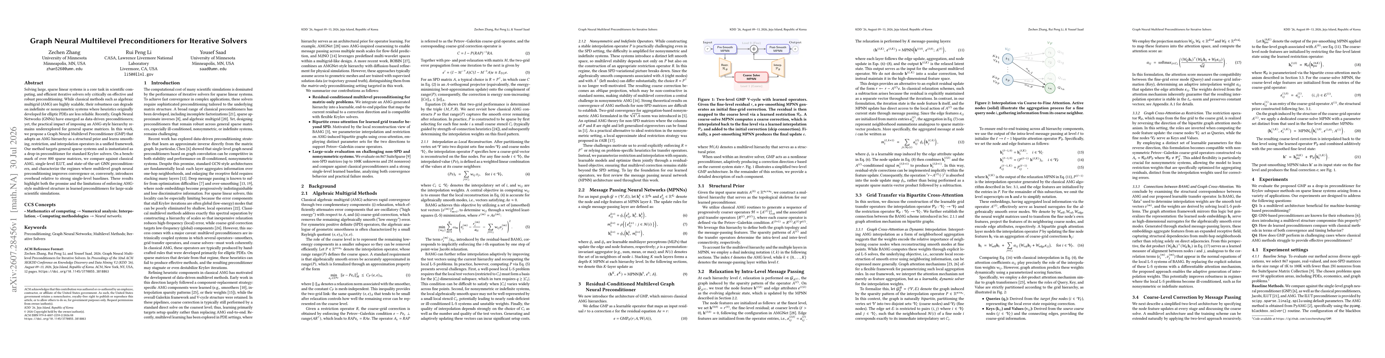 Thumbnail for Graph Neural Multilevel Preconditioners for Iterative Solvers