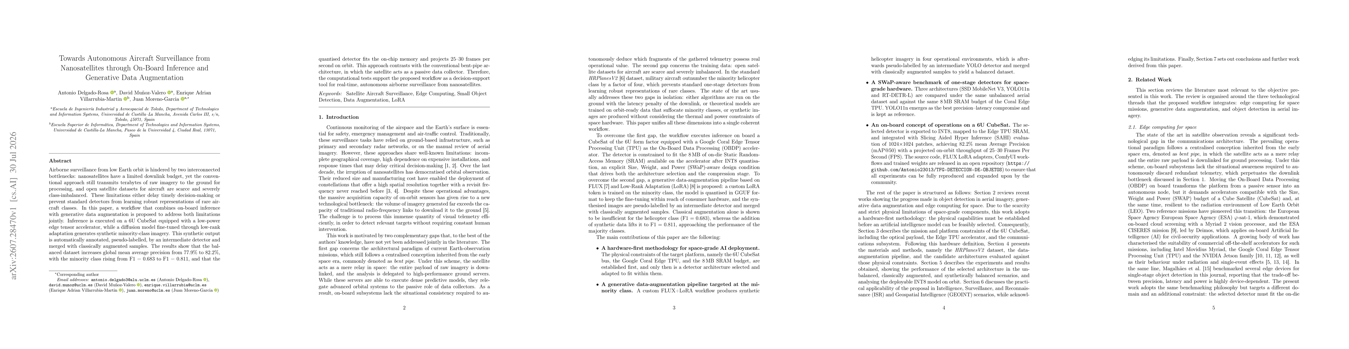 Thumbnail for Towards Autonomous Aircraft Surveillance from Nanosatellites through On-Board Inference and Generative Data Augmentation
